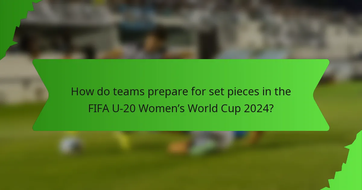 How do teams prepare for set pieces in the FIFA U-20 Women’s World Cup 2024?