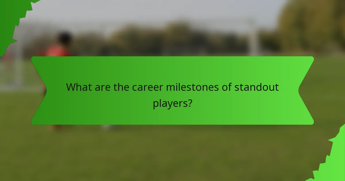 What are the career milestones of standout players?