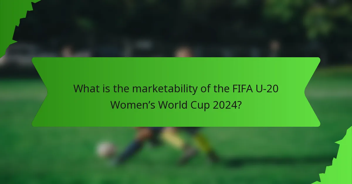 What is the marketability of the FIFA U-20 Women’s World Cup 2024?