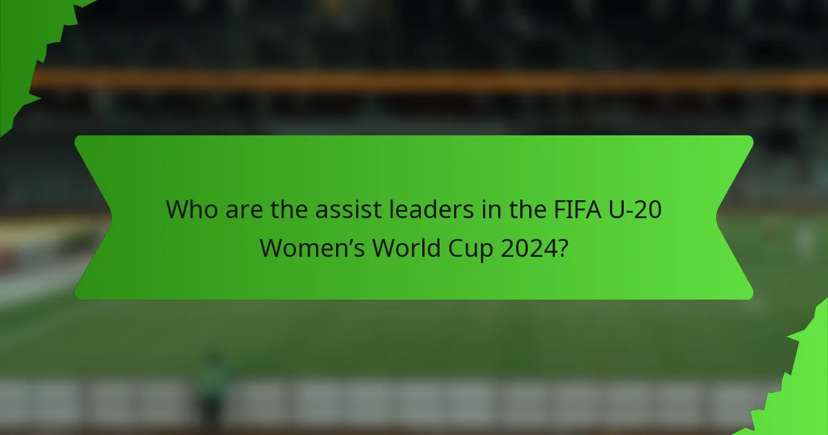 Who are the assist leaders in the FIFA U-20 Women’s World Cup 2024?